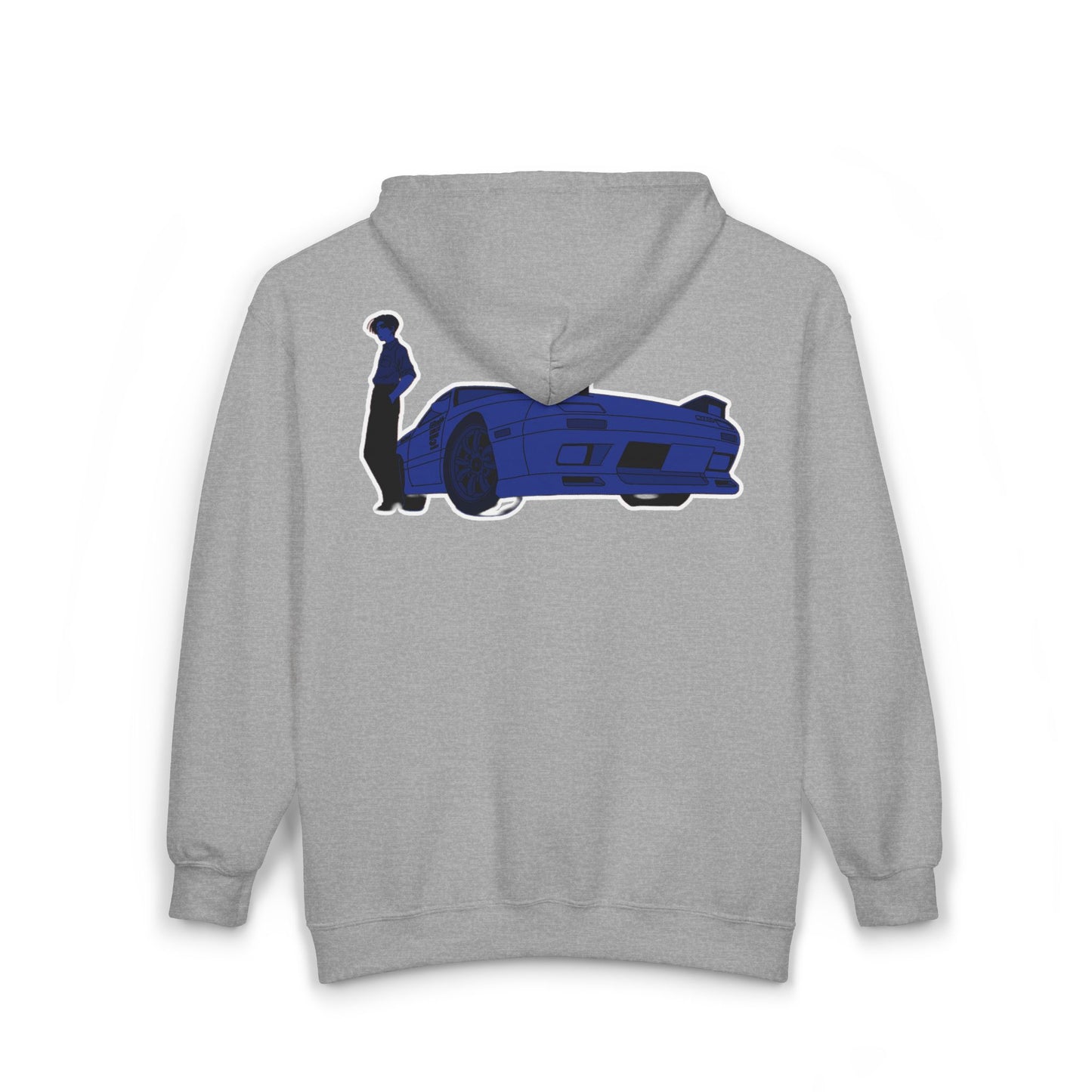 Retro Car initial D Hoodie, Unisex Zip Sweatshirt, Vintage Car Lover Gift, 80s Style Car Apparel, Perfect for Road Trips and Car Shows