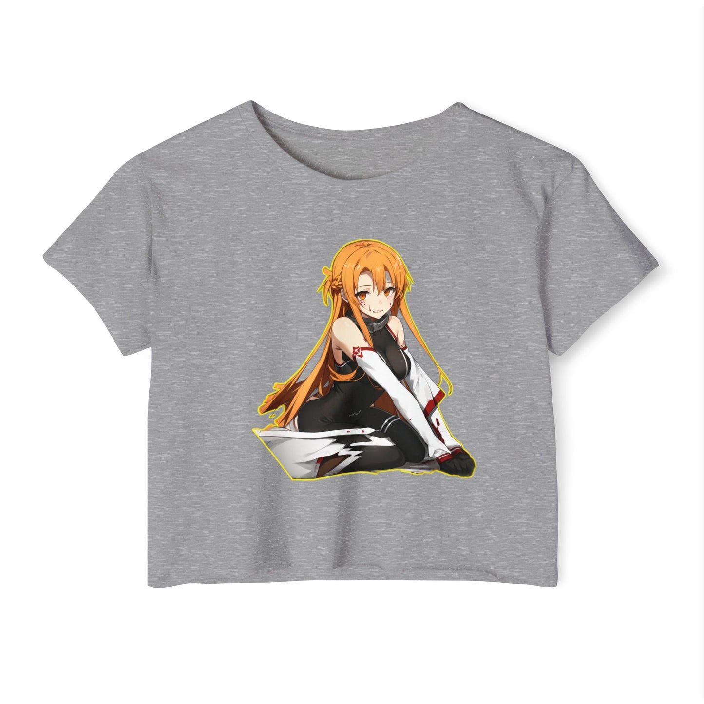 Women's Festival Crop sao 2 Top, Cute Anime Graphic Tee, Summer Concert Outfit, Stylish Casual Wear, Gift for Anime Lovers, Festival Clothing