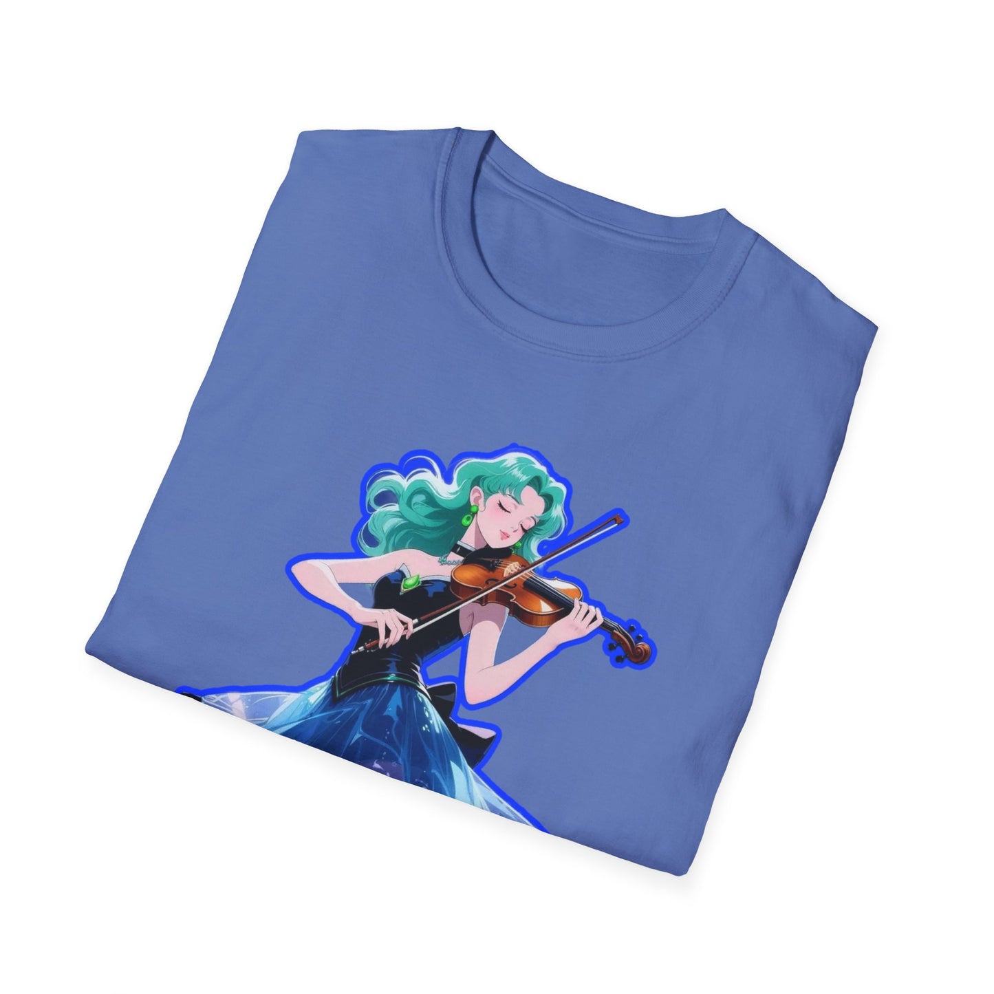 Enchanting Violinist sailor moon 7 Unisex Softstyle T-Shirt, Music Lover Gift, Casual Wear, Concert Tee, Artistic Apparel