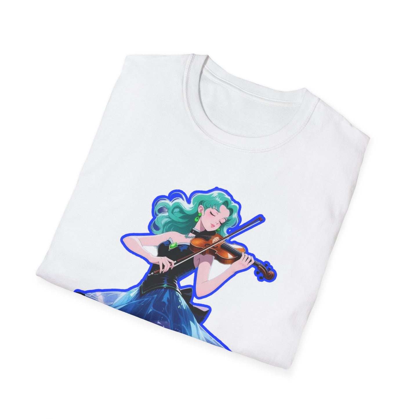 Enchanting Violinist sailor moon 7 Unisex Softstyle T-Shirt, Music Lover Gift, Casual Wear, Concert Tee, Artistic Apparel