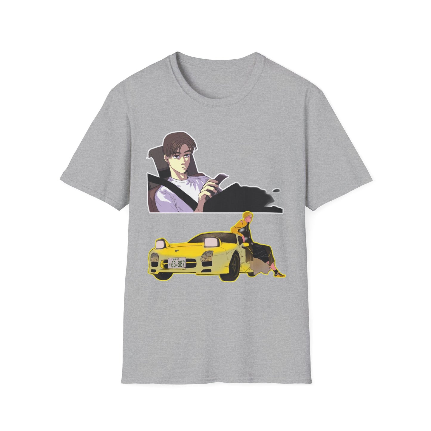 Anime-Inspired Unisex initial D 9 Softstyle T-Shirt, Graphic Tee, Casual Wear, Gift for Fans, Streetwear Style, Soft Cotton Top