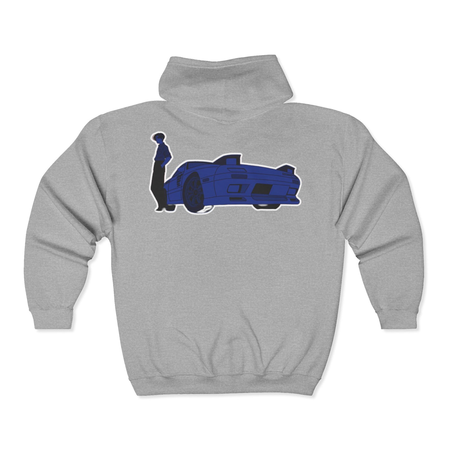 Retro Car initial D Hoodie, Unisex Zip Sweatshirt, Vintage Car Lover Gift, 80s Style Car Apparel, Perfect for Road Trips and Car Shows