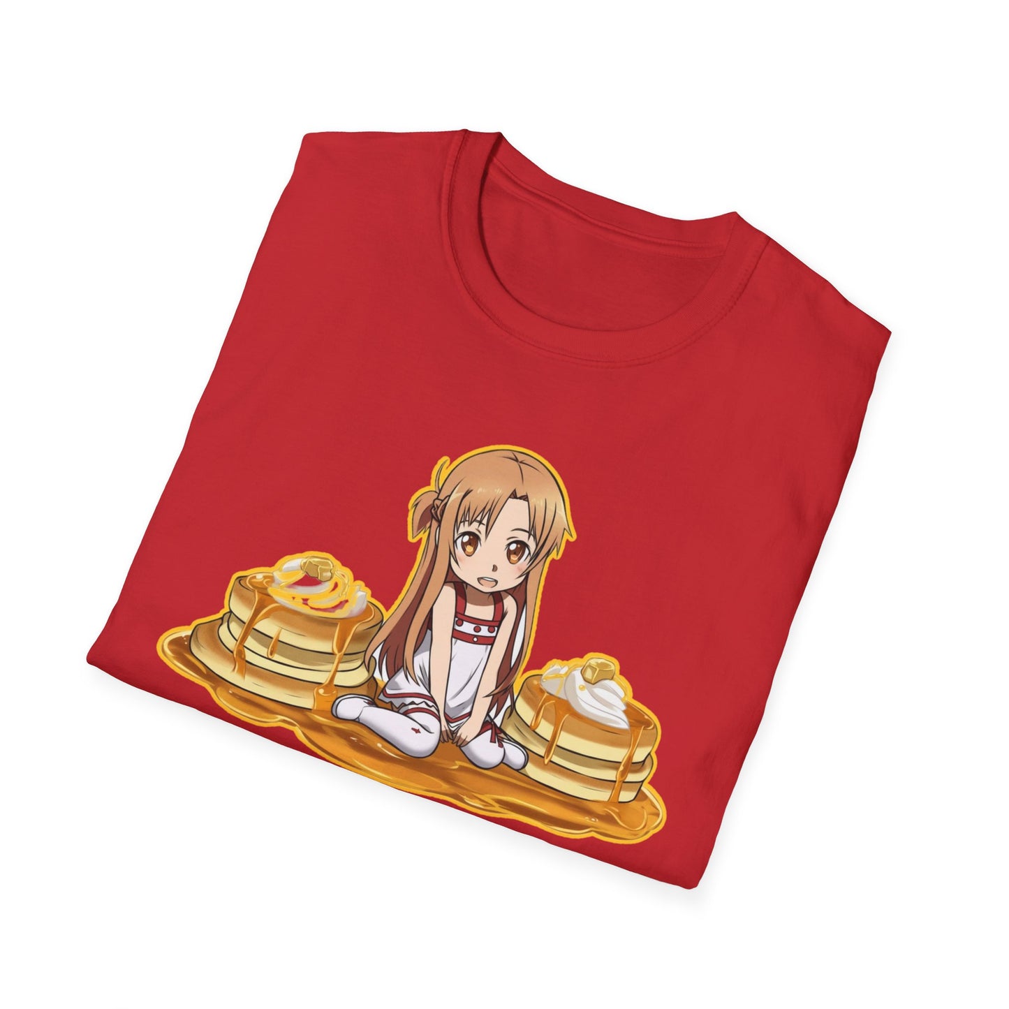 Cute Pancake Anime sao 2 T-Shirt, Fun Casual Wear, Kawaii Gift, Food Lover Style, Unique Graphic Tee, Perfect for Everyday Comfort