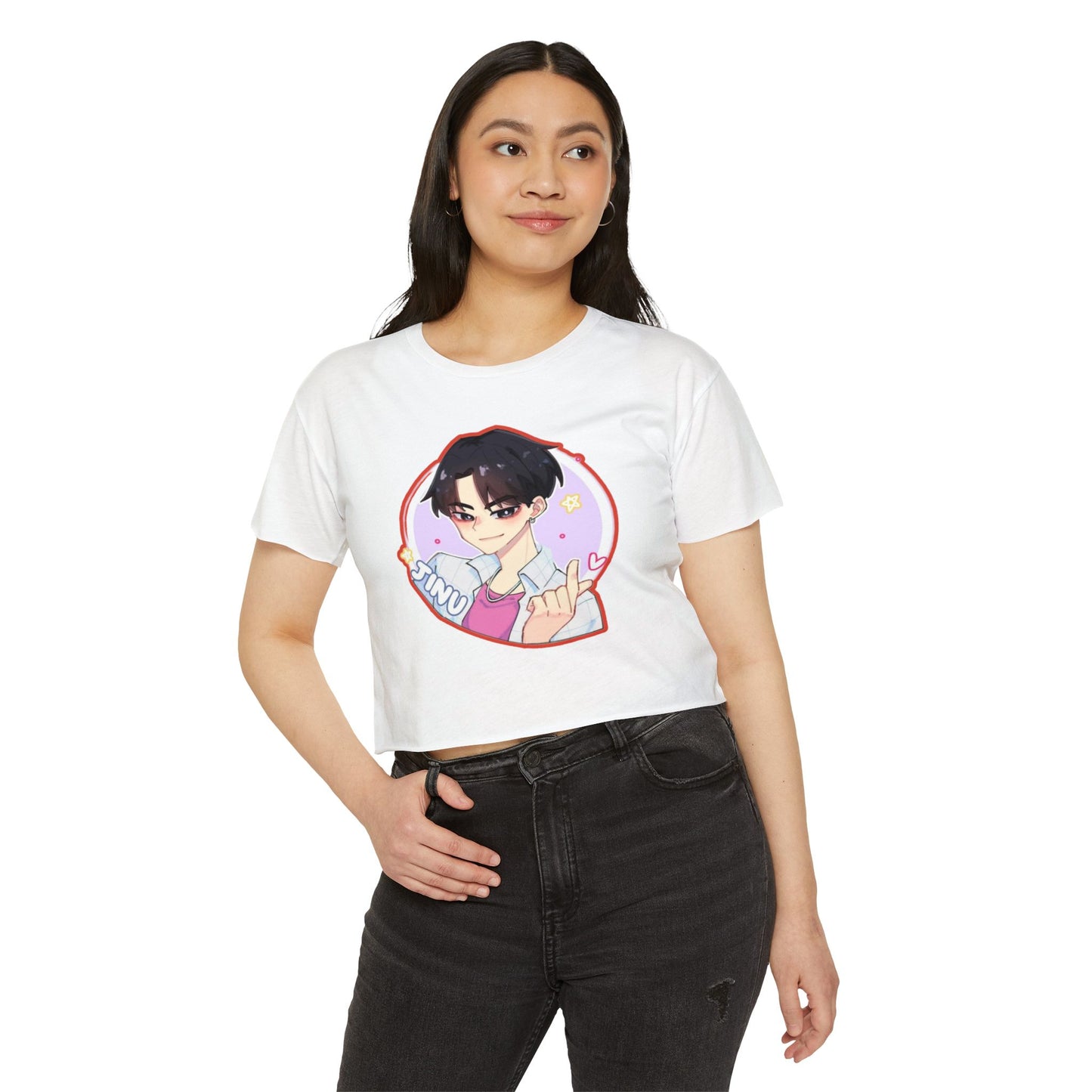 Women's Festival kpop boys 2 Crop Top with Cute Anime Design, Trendy Summer Top, Gift for Anime Lovers, Music Fest Outfit, Vibrant Graphic Tee