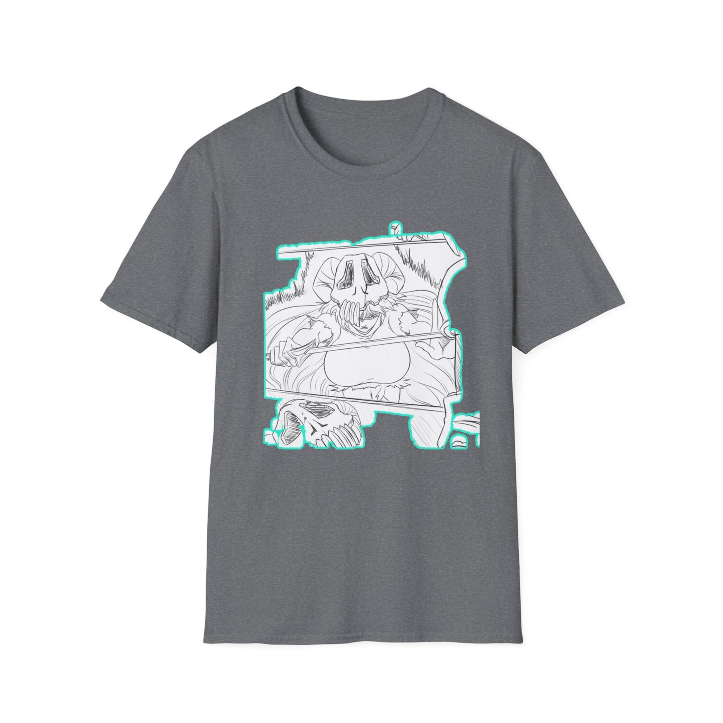 Chill Vibes Graphic bleach 6 Tee - Skeleton Art Design, Unisex Softstyle T-Shirt for Casual Wear, Gift for Horror Fans, Cool Summer Shirt