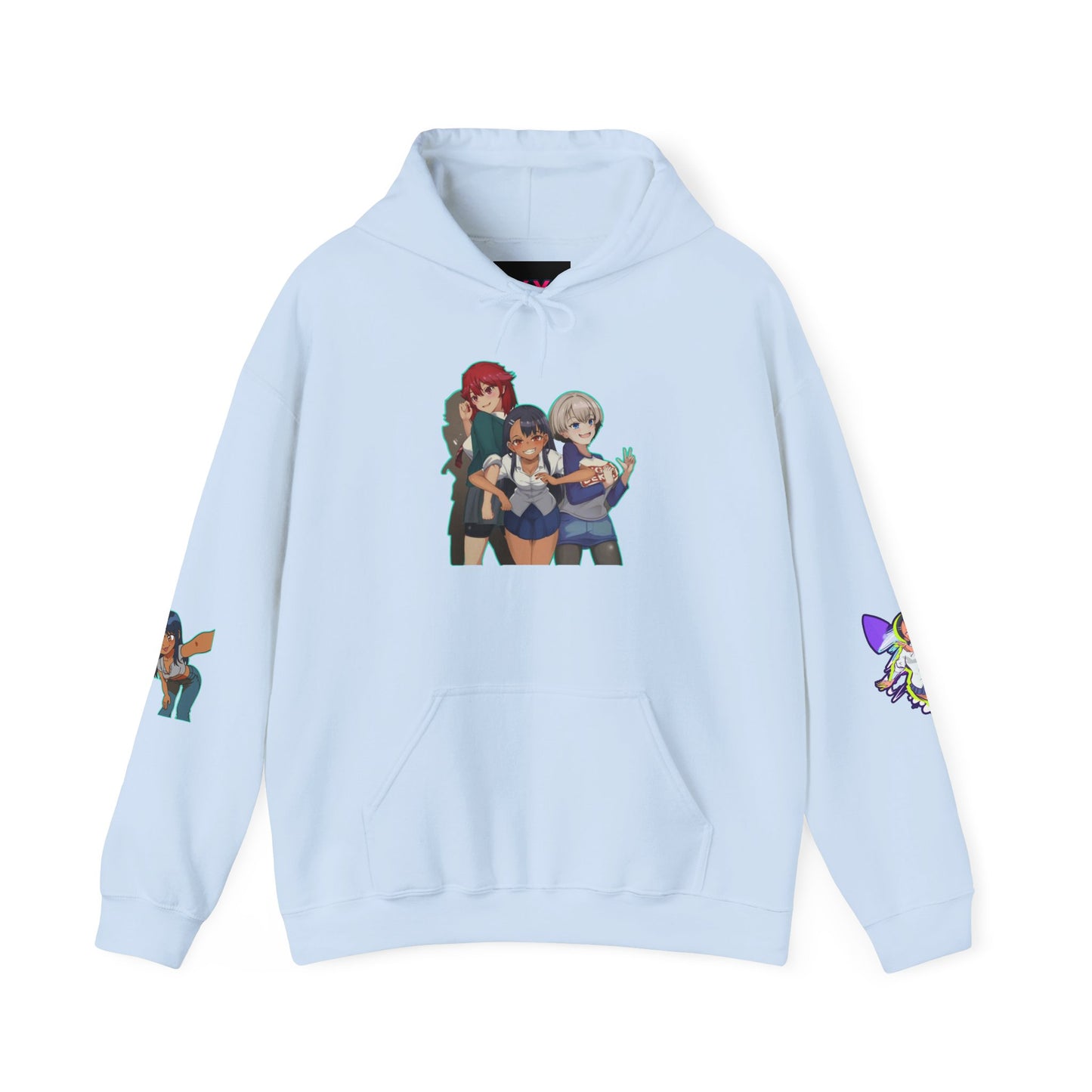 Anime-Themed Hoodie with Playful Graphics, Gift for Anime Fans, Cozy Lounge Wear, Casual Streetwear, Unique Gift Idea