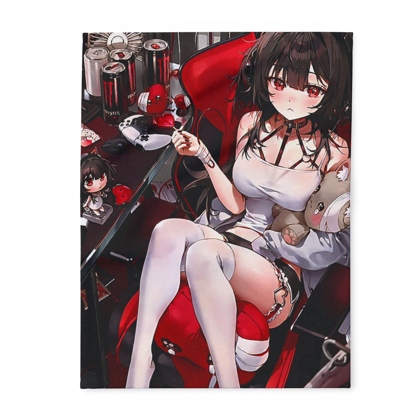 Lewd style Arctic Fleece Blanket with Stylish Anime Design - Perfect for Gaming Rooms, Gifts, Home Decor, and More