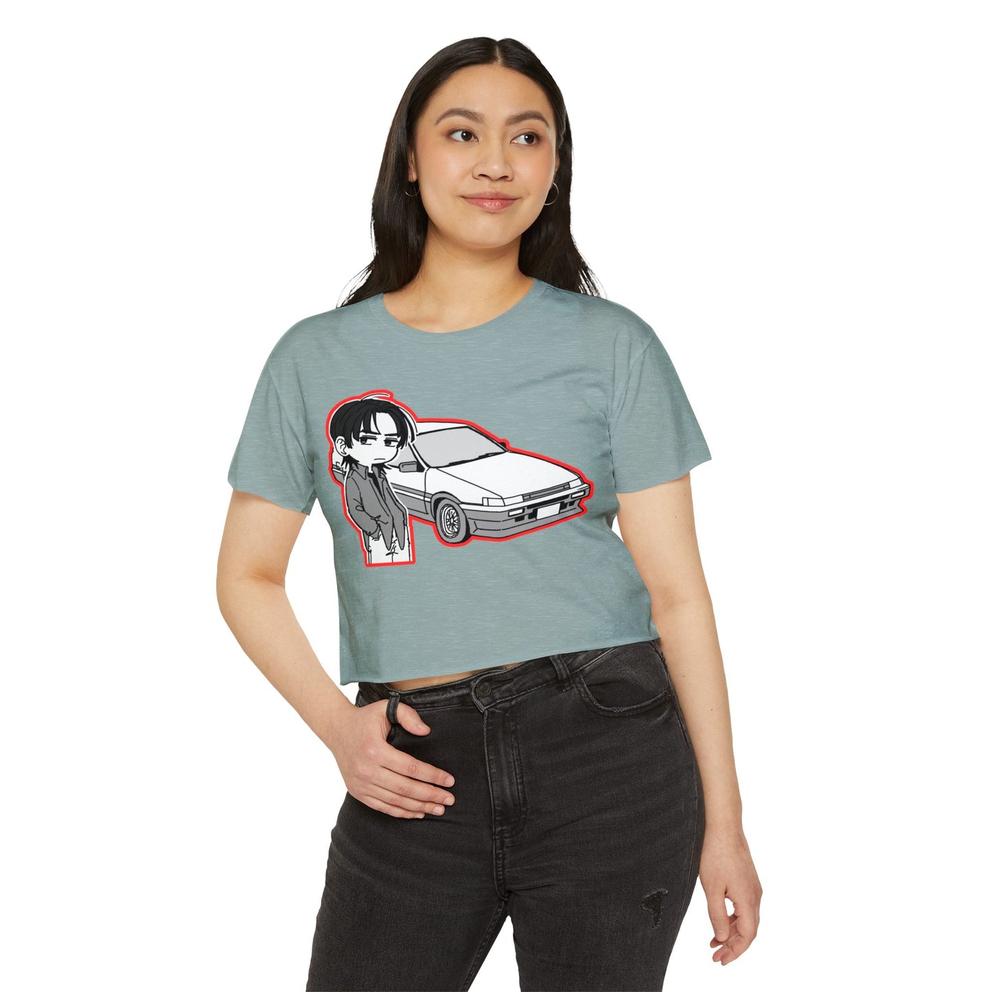 Festival Vibes initial D 2 Crop Top, Graphic Tee for Music Lovers, Summer Top, Cute Streetwear, Ideal for Concerts, Gifts for Her