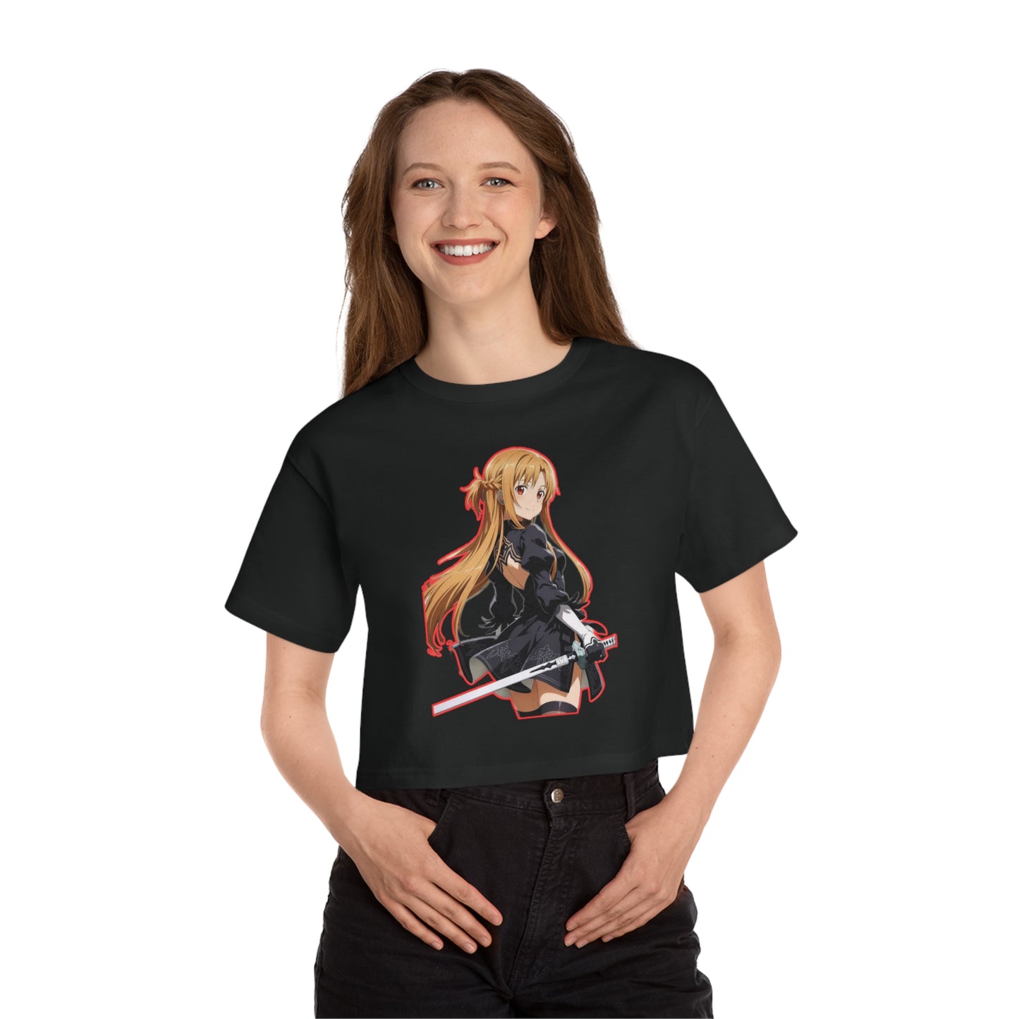 Anime-Inspired world of swords Cropped T-Shirt, Cool Graphic Tee, Stylish Summer Top, Casual Streetwear, Gifts for Anime Lovers