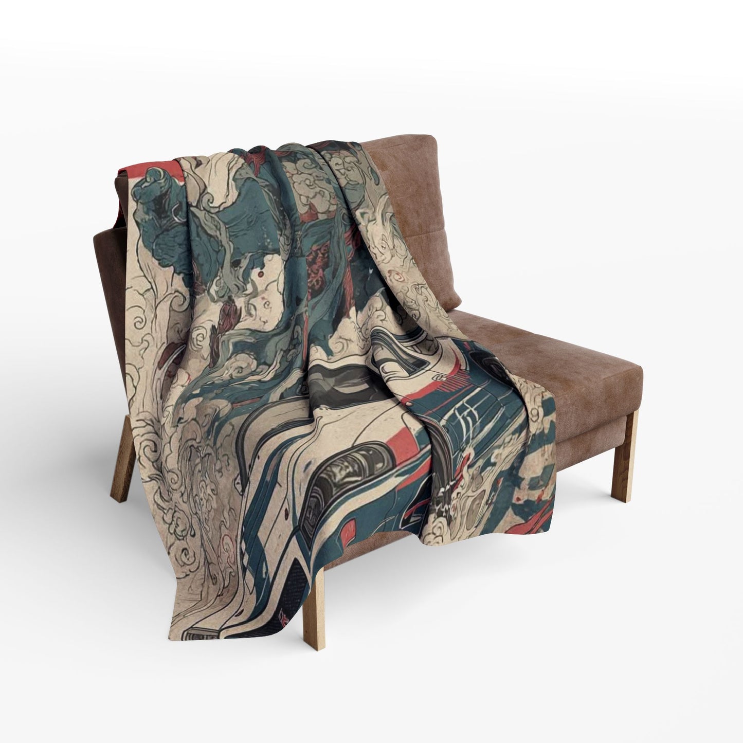 Arctic Fleece Blanket with Bold Car and Monster Design, Cozy Throw for Car Lovers, Unique Gift for Birthdays, Home Decor, Movie Nights