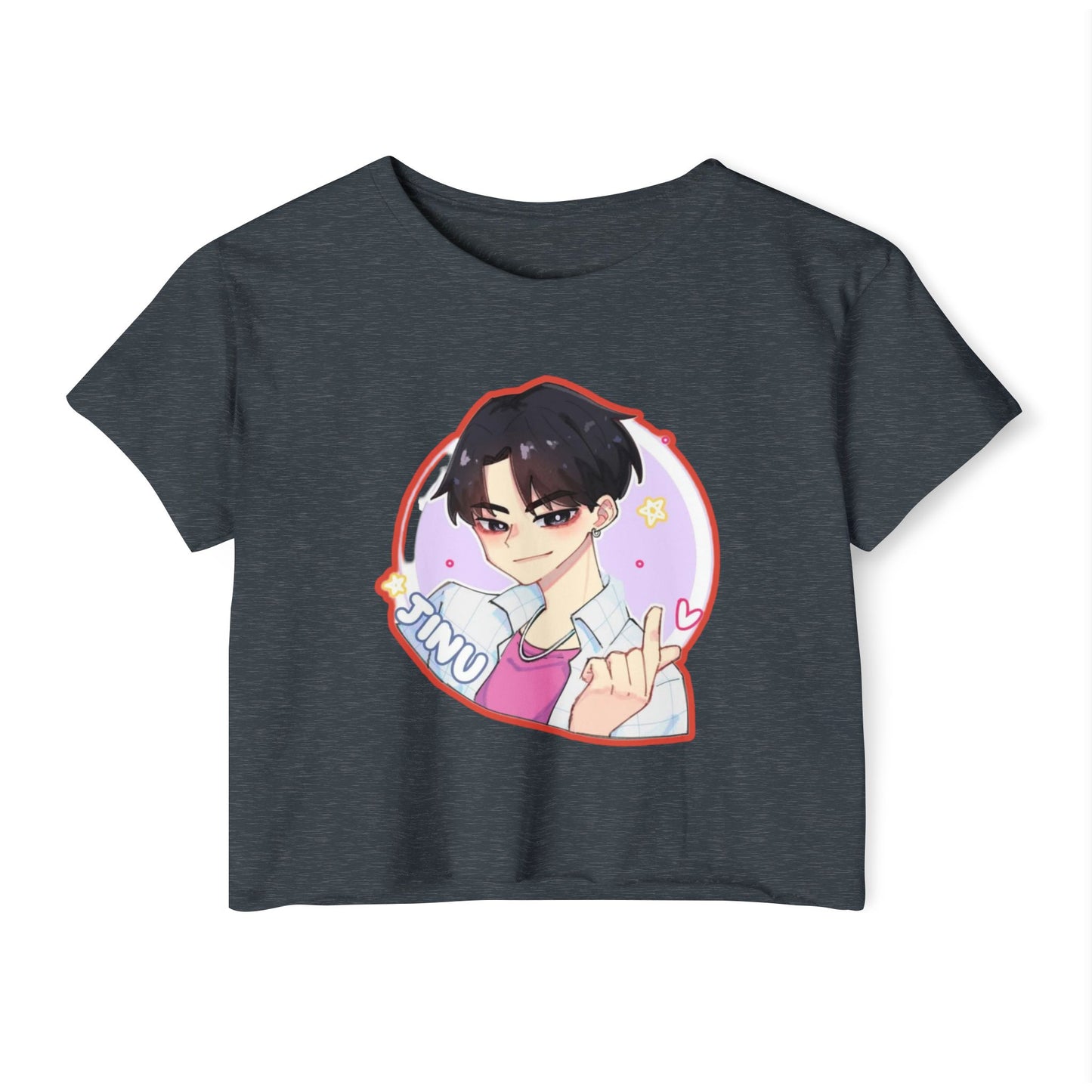 Women's Festival kpop boys 2 Crop Top with Cute Anime Design, Trendy Summer Top, Gift for Anime Lovers, Music Fest Outfit, Vibrant Graphic Tee