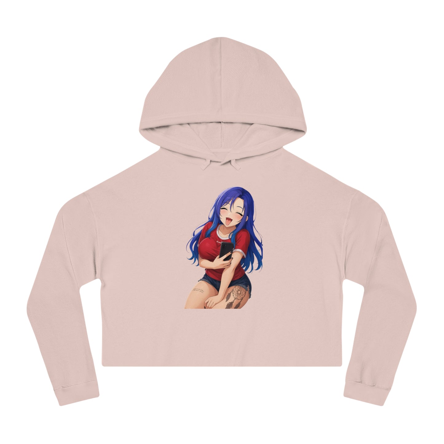 Anime-Inspired Cropped Hoodie - Cute & Sassy, Streetwear Fashion, Gift for Her, Cosplay, Casual Wear, Anime Lovers