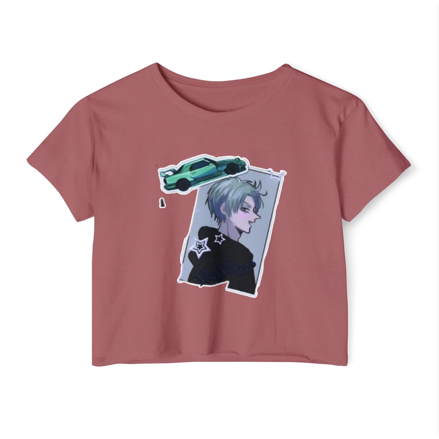 Trendy Women's initial D Festival Crop Top, Cute Graphic Tee, Summer Fashion, Festival Wear, Casual Street Style