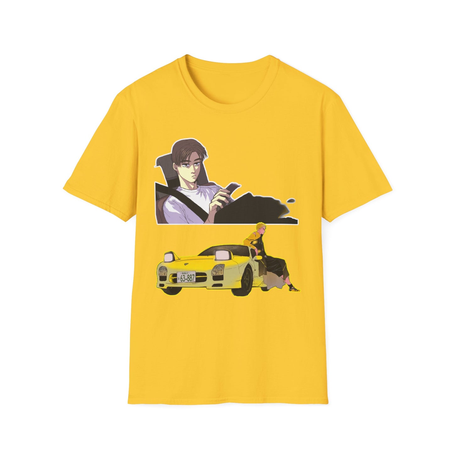 Anime-Inspired Unisex initial D 9 Softstyle T-Shirt, Graphic Tee, Casual Wear, Gift for Fans, Streetwear Style, Soft Cotton Top
