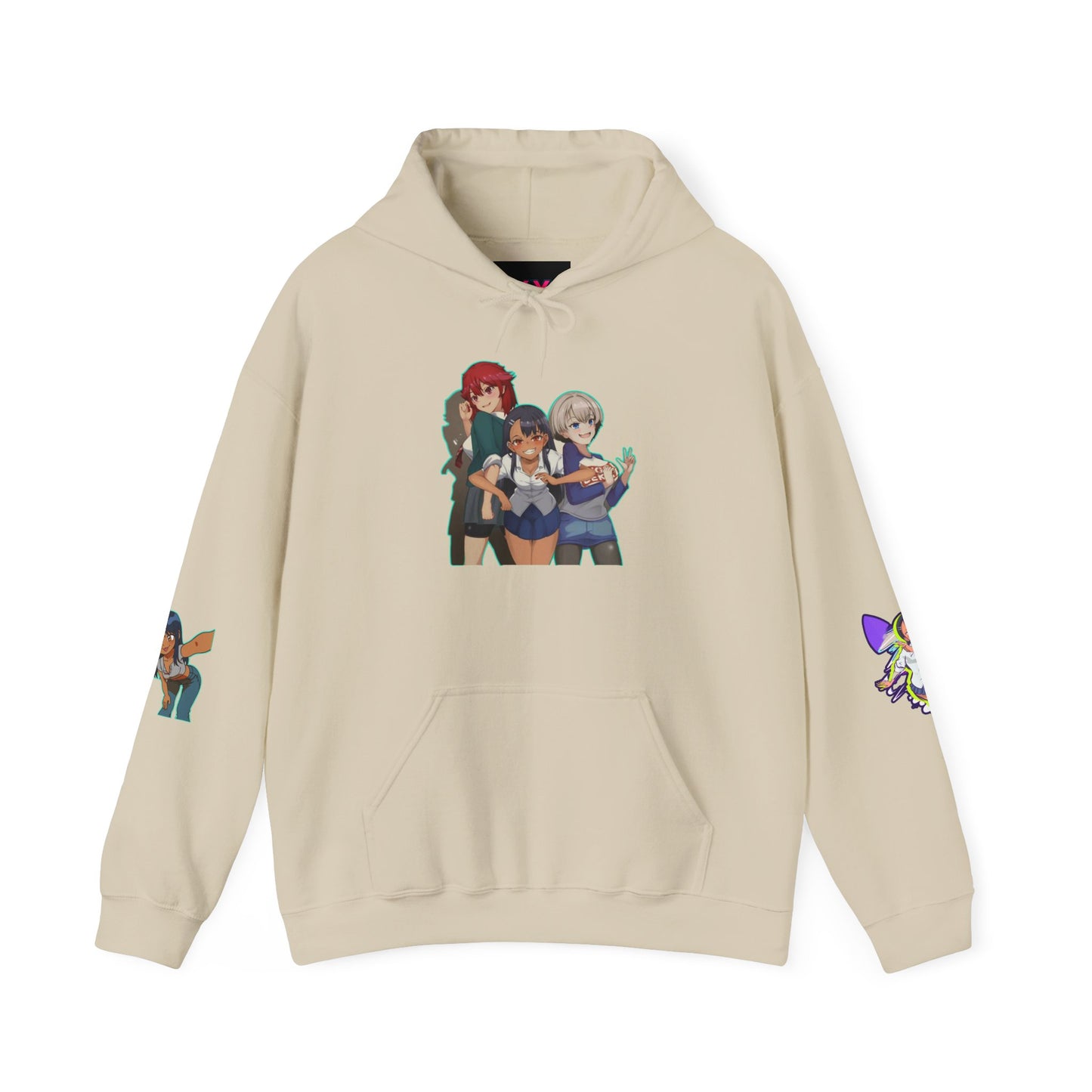 Anime-Themed Hoodie with Playful Graphics, Gift for Anime Fans, Cozy Lounge Wear, Casual Streetwear, Unique Gift Idea