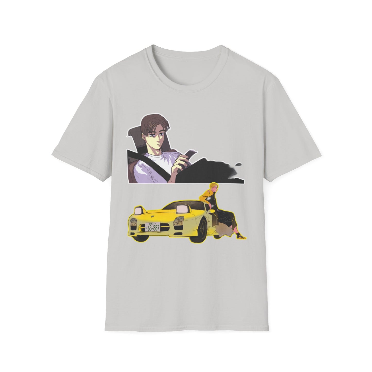 Anime-Inspired Unisex initial D 9 Softstyle T-Shirt, Graphic Tee, Casual Wear, Gift for Fans, Streetwear Style, Soft Cotton Top