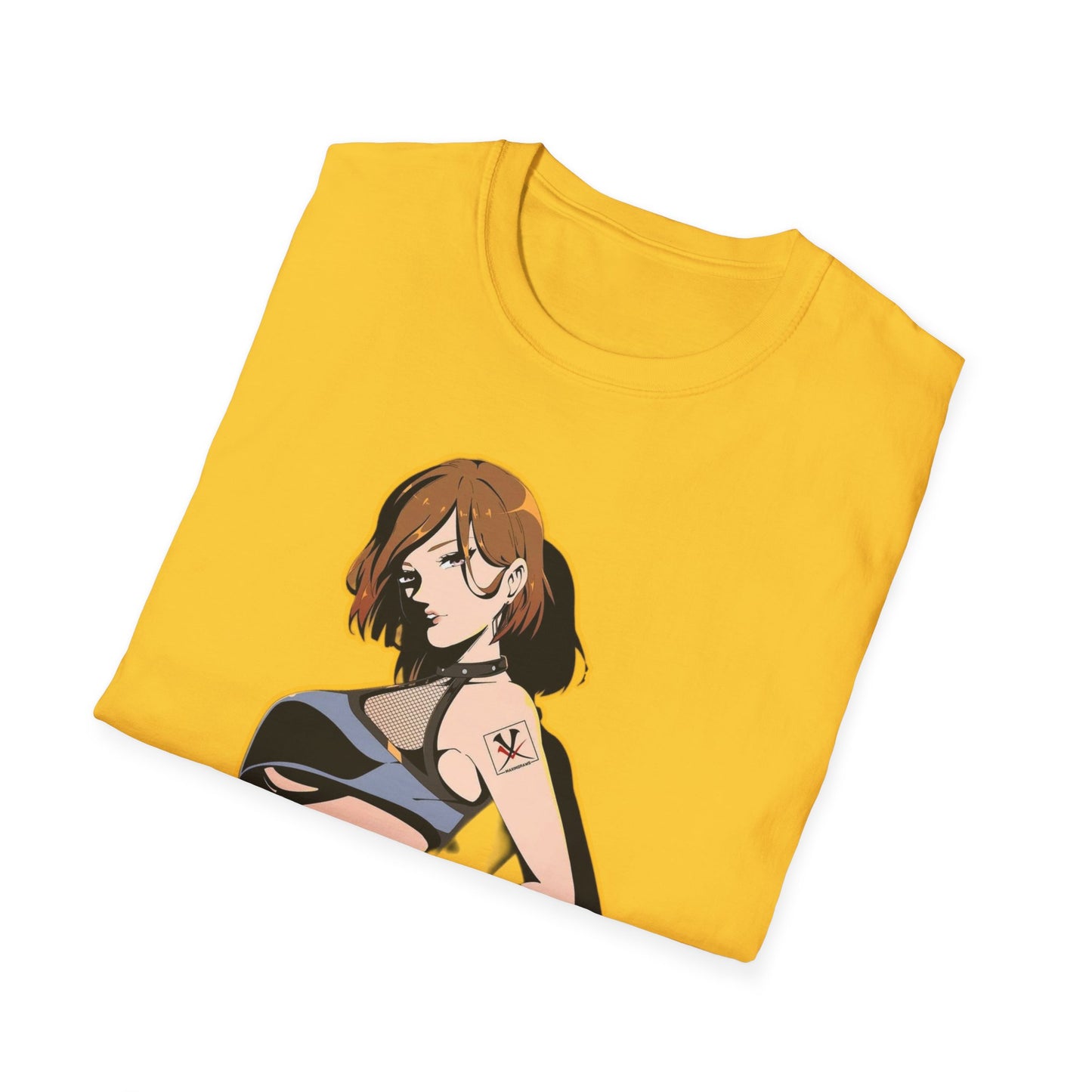 Chic Graphic one piece T-Shirt for Trendy Fashionistas, Unisex Softstyle Tee, Anime Art Apparel, Perfect Gift for Birthdays and Casual Outings