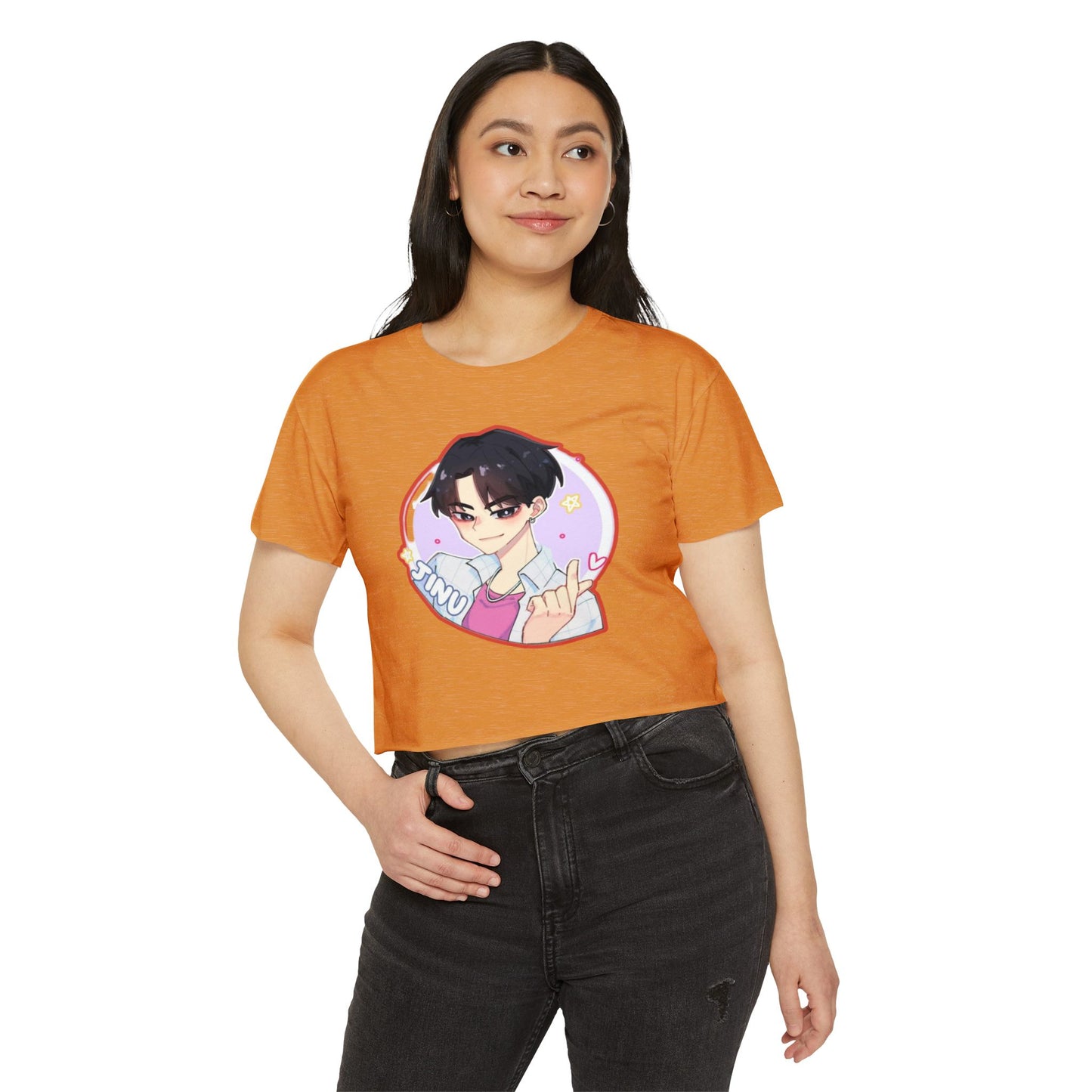Women's Festival kpop boys 2 Crop Top with Cute Anime Design, Trendy Summer Top, Gift for Anime Lovers, Music Fest Outfit, Vibrant Graphic Tee