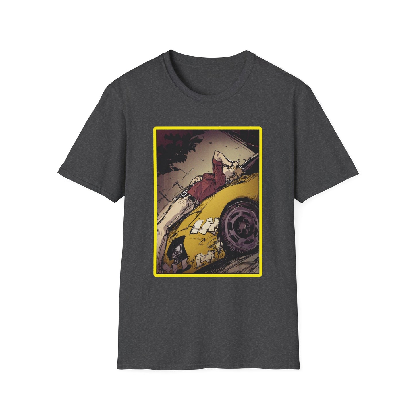 Retro Car Art initial D 11 Unisex Softstyle T-Shirt | Casual Fashion, Graphic Tee, Gift for Car Lovers, Streetwear, Vintage Aesthetic