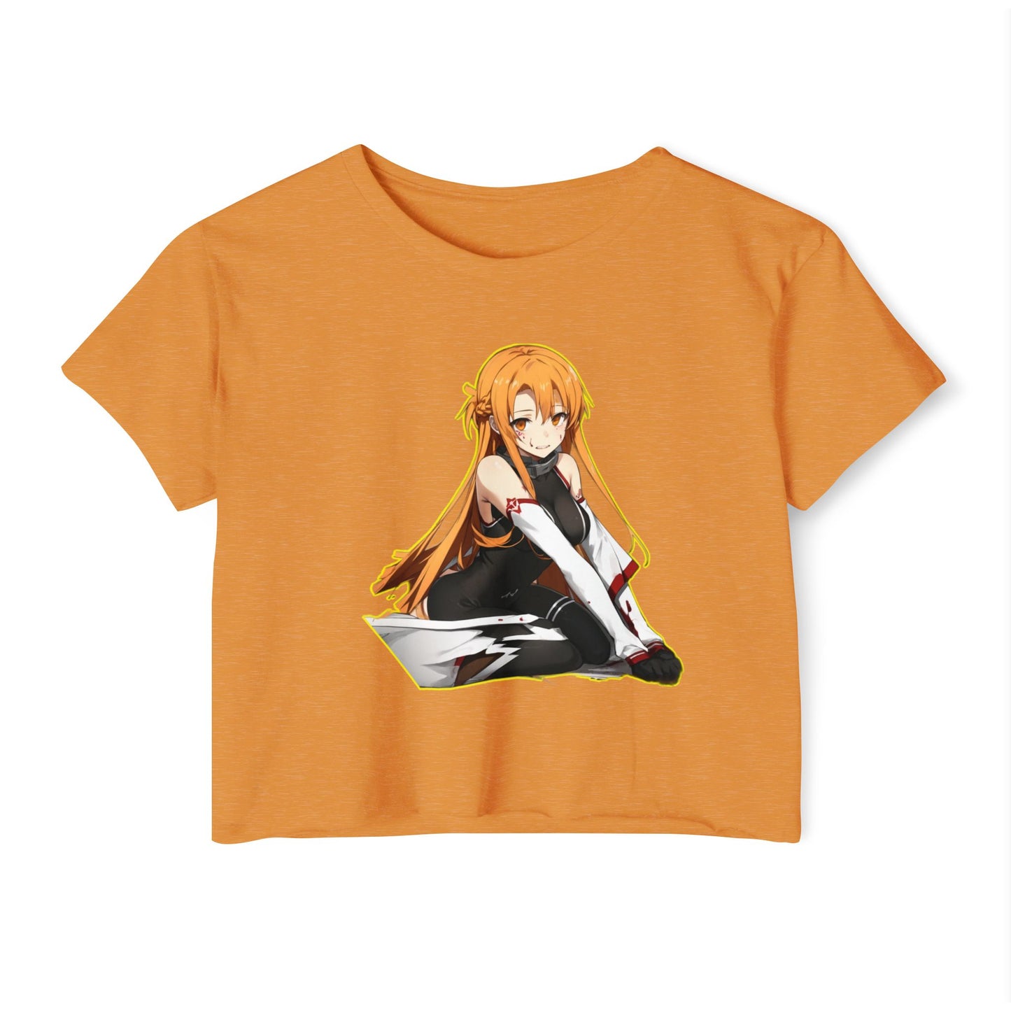 Women's Festival Crop sao 2 Top, Cute Anime Graphic Tee, Summer Concert Outfit, Stylish Casual Wear, Gift for Anime Lovers, Festival Clothing