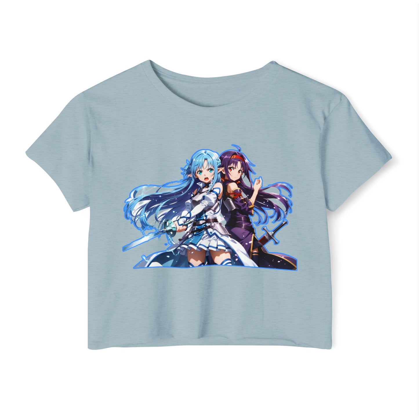 Women's Festival Crop sao 1 Top, Cute Anime Graphic Tee, Summer Concert Outfit, Stylish Casual Wear, Gift for Anime Lovers, Festival Clothing