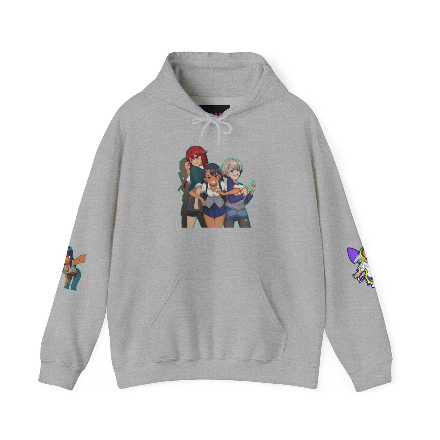 Anime-Themed Hoodie with Playful Graphics, Gift for Anime Fans, Cozy Lounge Wear, Casual Streetwear, Unique Gift Idea