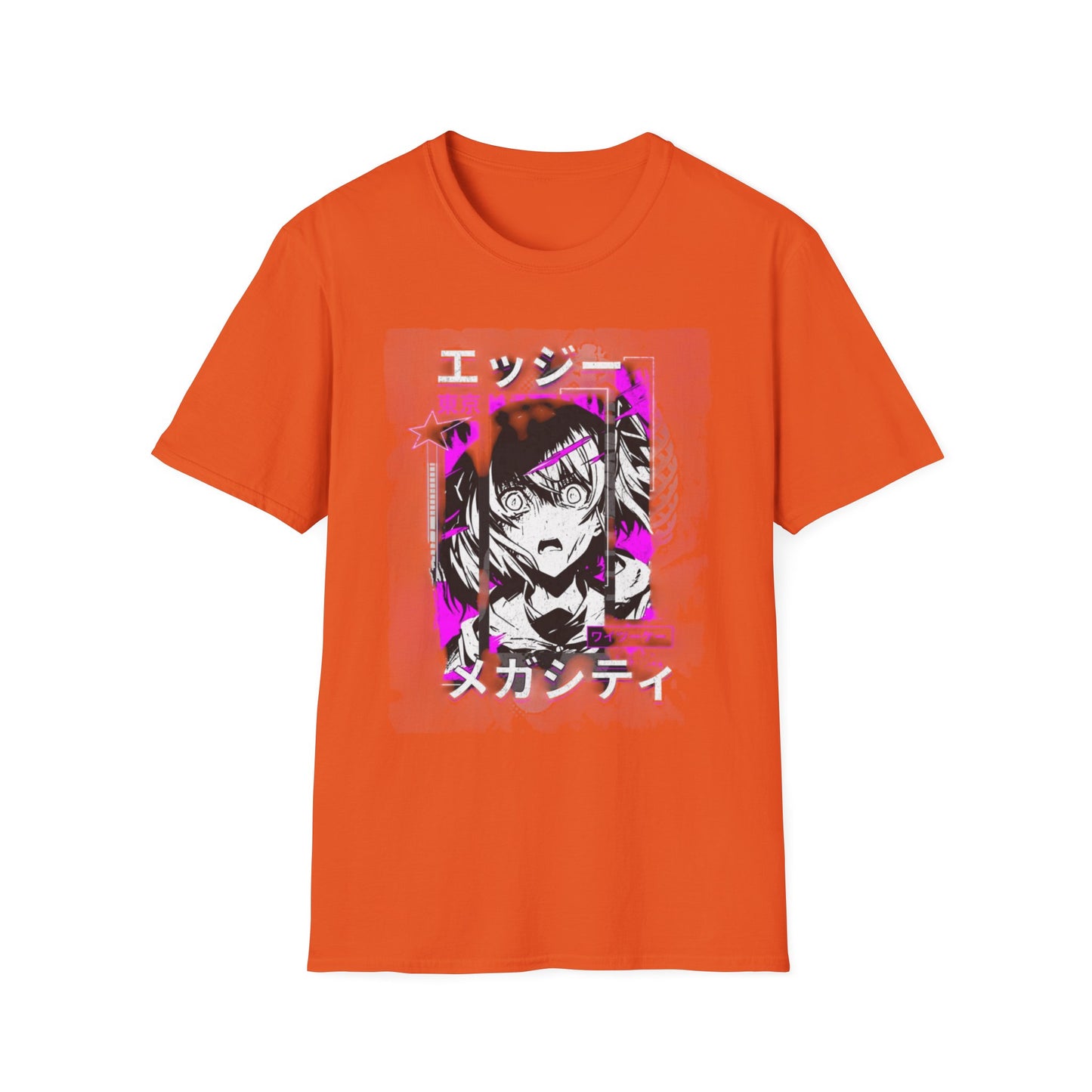 Anime Graphic T-Shirt, Unisex Softstyle Tee, Casual Wear, Gift for Anime Lovers, Cool Streetwear, Manga Inspired Apparel