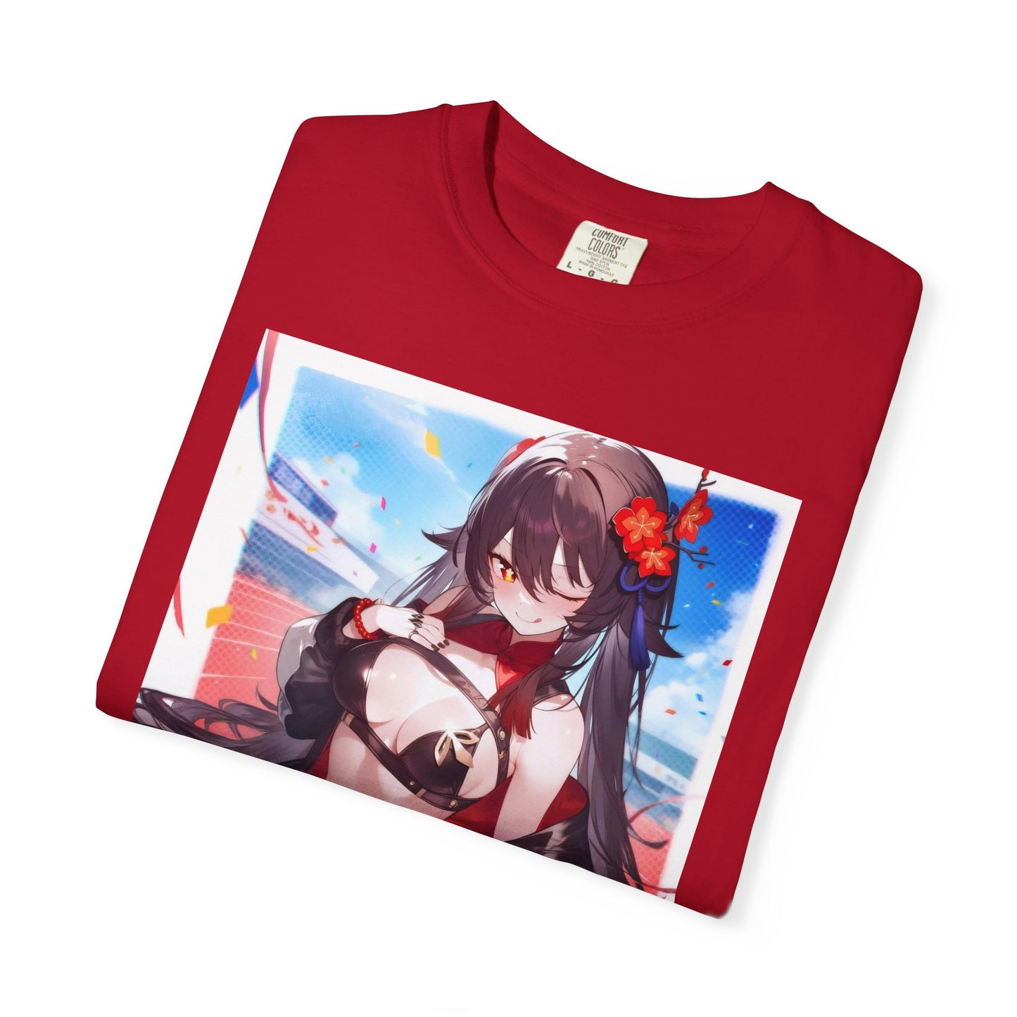 Anime-Inspired lewd type Garment-Dyed T-shirt, Perfect for Anime Fans, Casual Wear, Gift for Holidays, Unique Streetwear Look, Comfortable Summer Tee