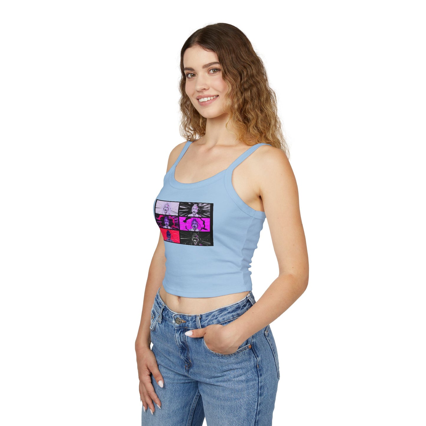 Anime-Inspired kpop Women's Spaghetti Strap Tank Top | Cute Graphic Tees for Summer, Festival Wear, Casual Outfits, Anime Lovers, Unique Gift