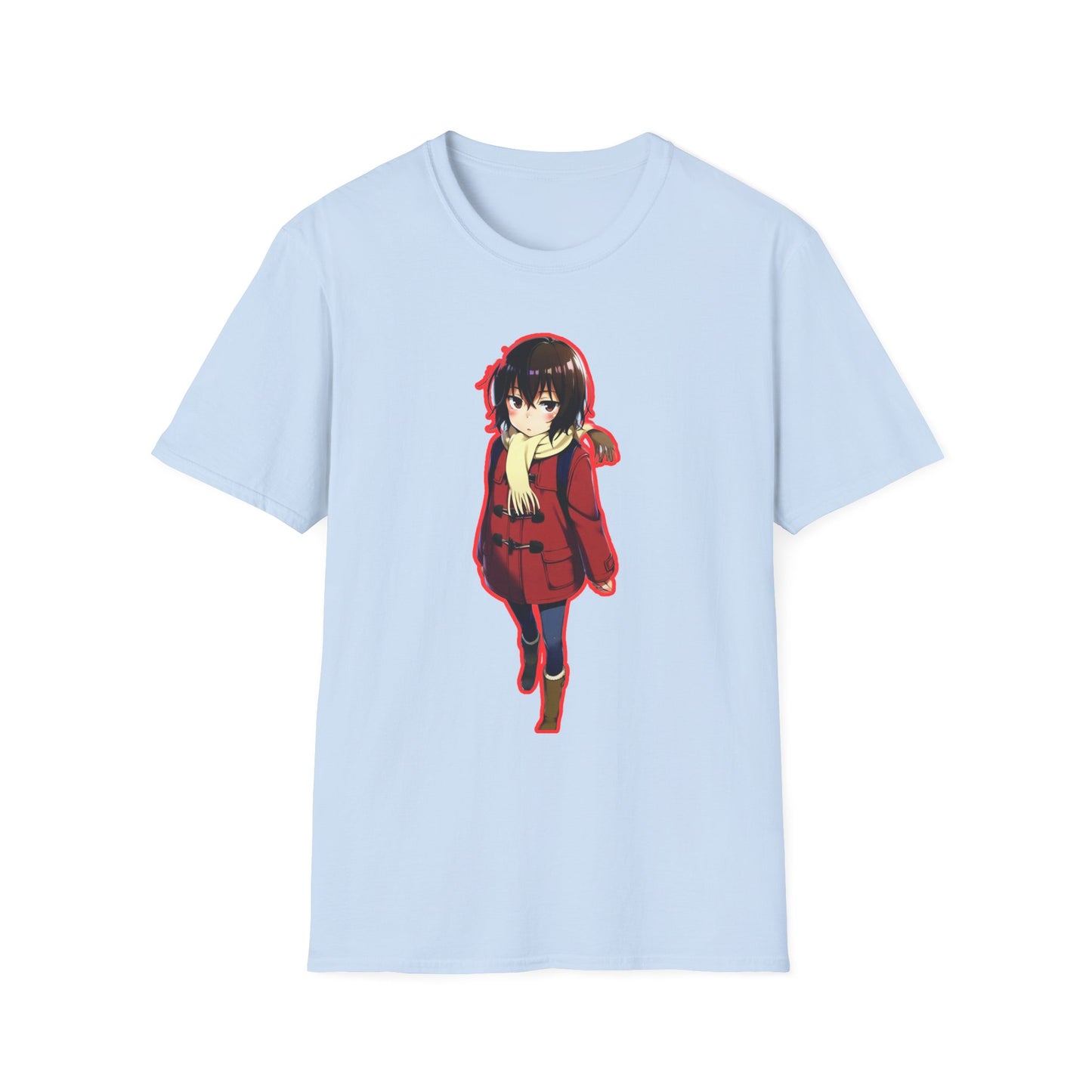 Cute Anime Graphic erased T-Shirt, Unisex Softstyle Tee for Fans, Cozy Everyday Wear, Perfect Gift for Teens, Anime Merchandise