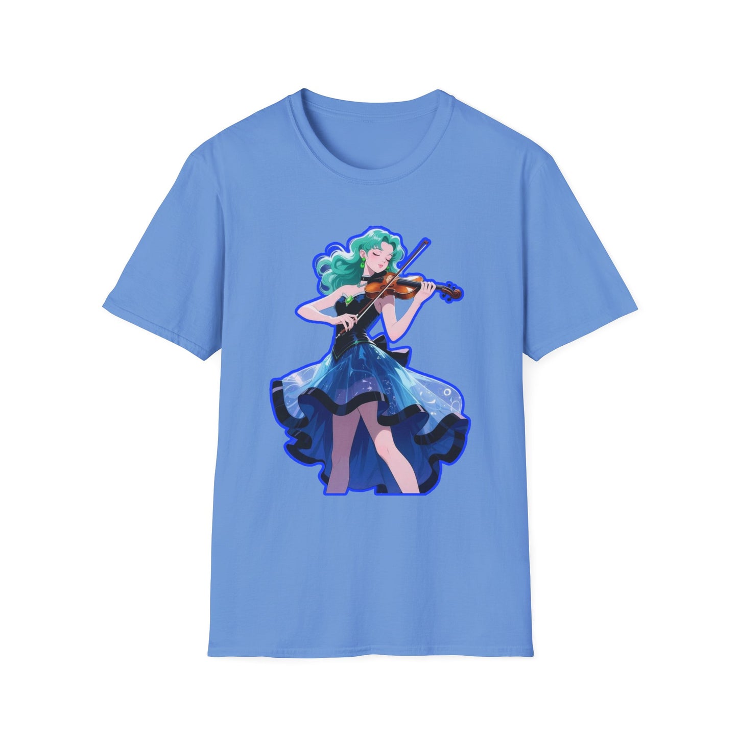 Enchanting Violinist sailor moon 7 Unisex Softstyle T-Shirt, Music Lover Gift, Casual Wear, Concert Tee, Artistic Apparel