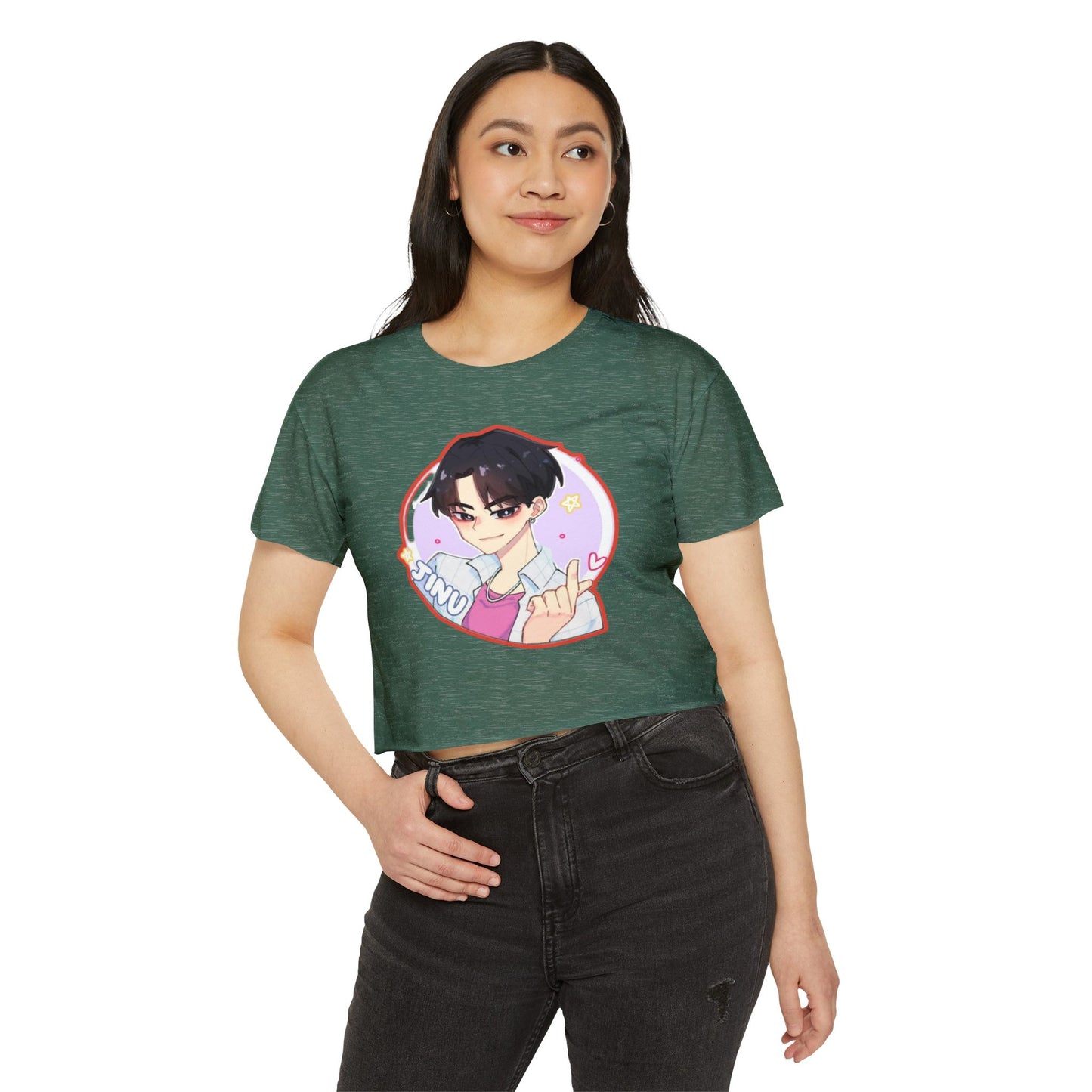 Women's Festival kpop boys 2 Crop Top with Cute Anime Design, Trendy Summer Top, Gift for Anime Lovers, Music Fest Outfit, Vibrant Graphic Tee