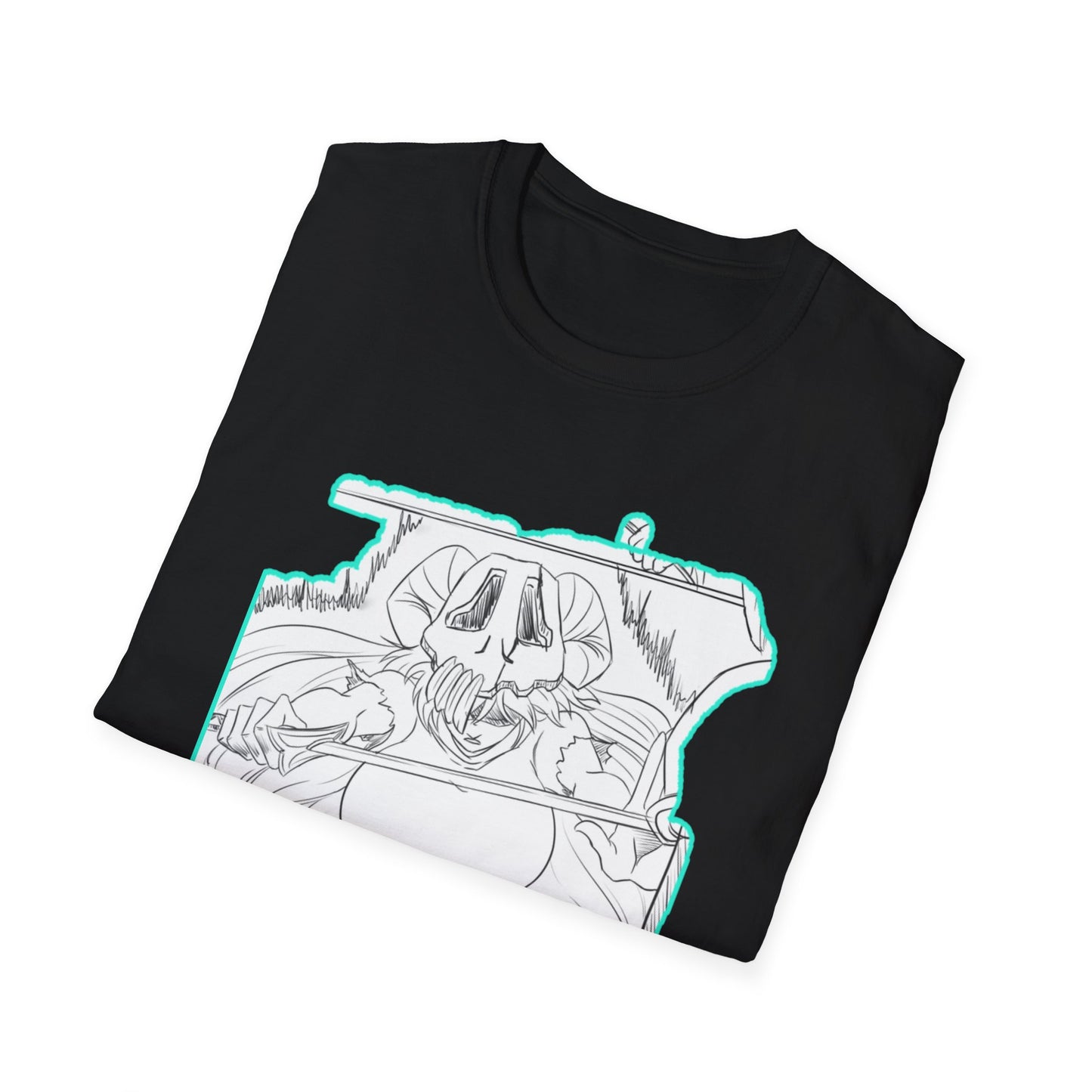 Chill Vibes Graphic bleach 6 Tee - Skeleton Art Design, Unisex Softstyle T-Shirt for Casual Wear, Gift for Horror Fans, Cool Summer Shirt