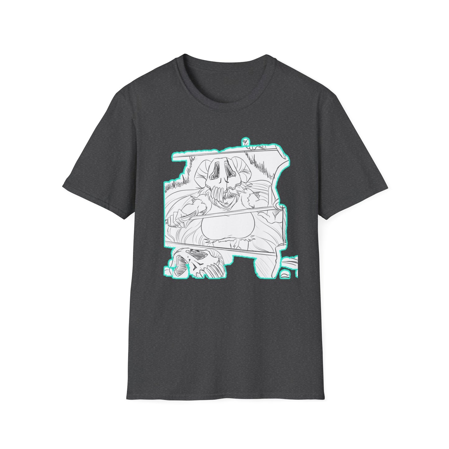 Chill Vibes Graphic bleach 6 Tee - Skeleton Art Design, Unisex Softstyle T-Shirt for Casual Wear, Gift for Horror Fans, Cool Summer Shirt