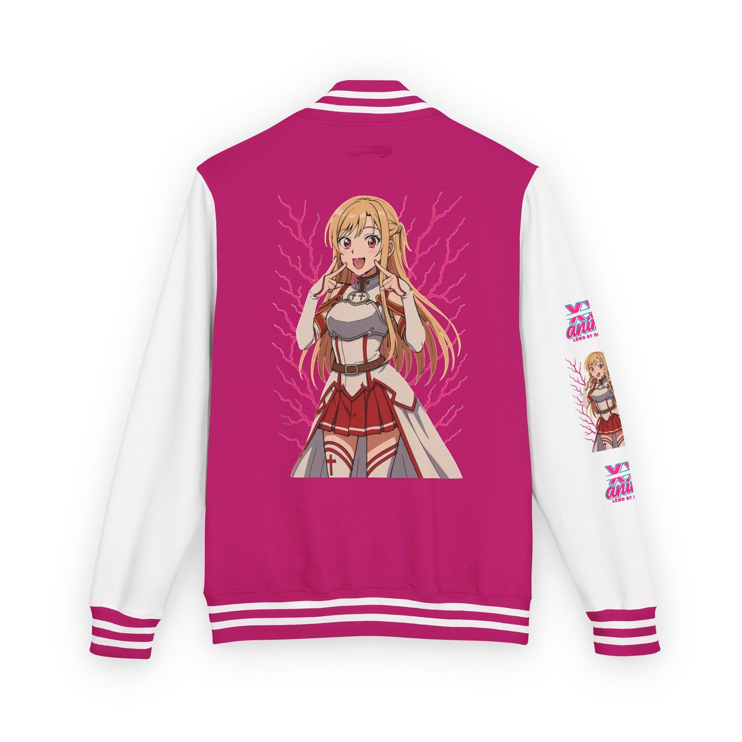 Trendy Unisex Heavyweight Letterman Jacket with Character Design - Cozy Apparel, Stylish Gifts, Casual Wear, Sports Jacket, Festival Fashion