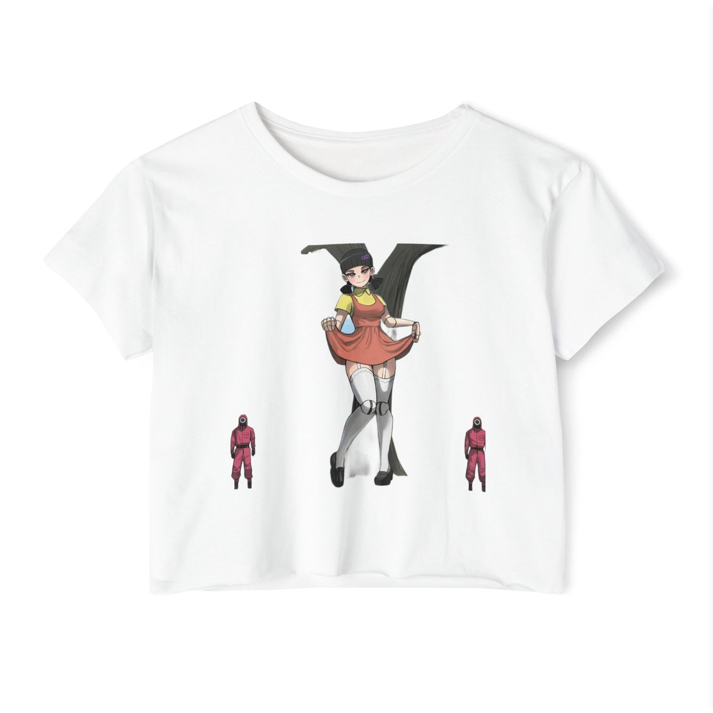 Squib game women's crop tee red light