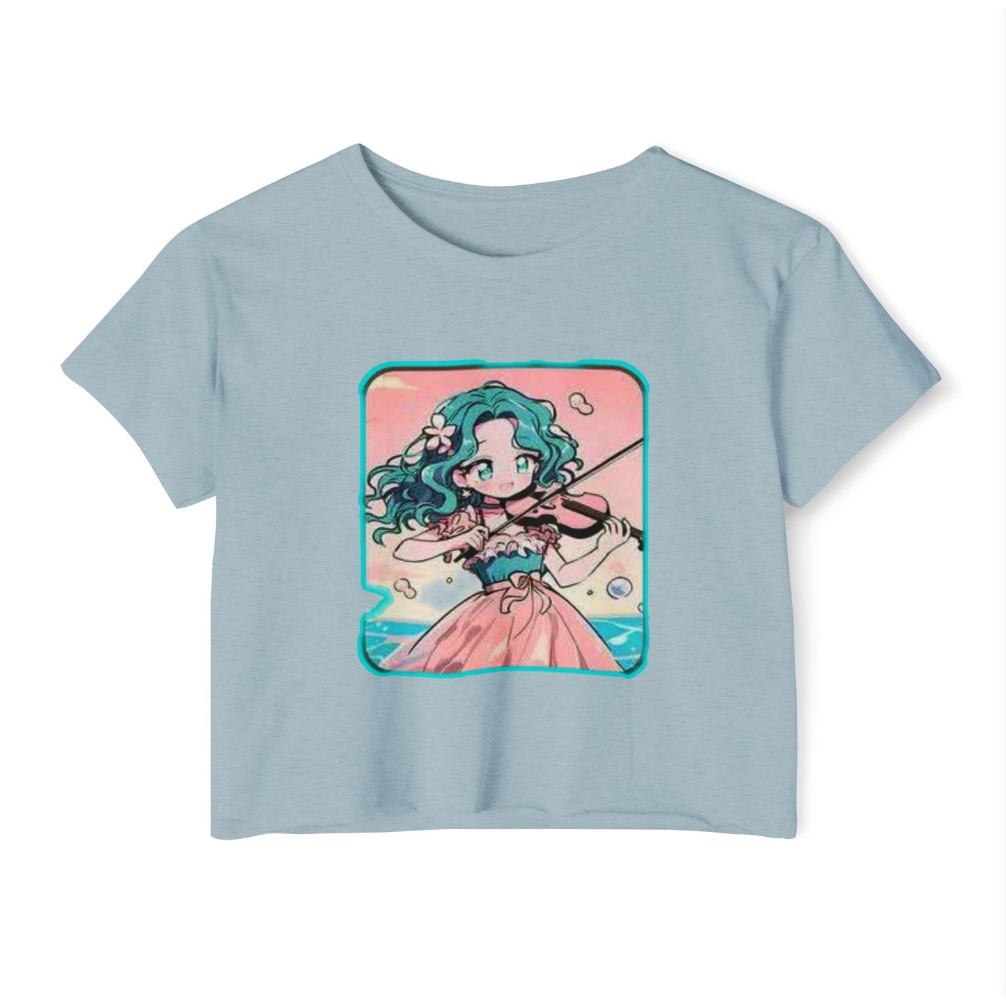 Women's Festival sailor moon 16 Crop Top, Boho Chic Shirt, Cute Summer Top, Music Festival Outfit, Casual Crop Tee, Gift for Her