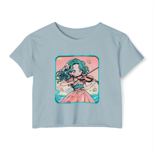 Women's Festival sailor moon 16 Crop Top, Boho Chic Shirt, Cute Summer Top, Music Festival Outfit, Casual Crop Tee, Gift for Her