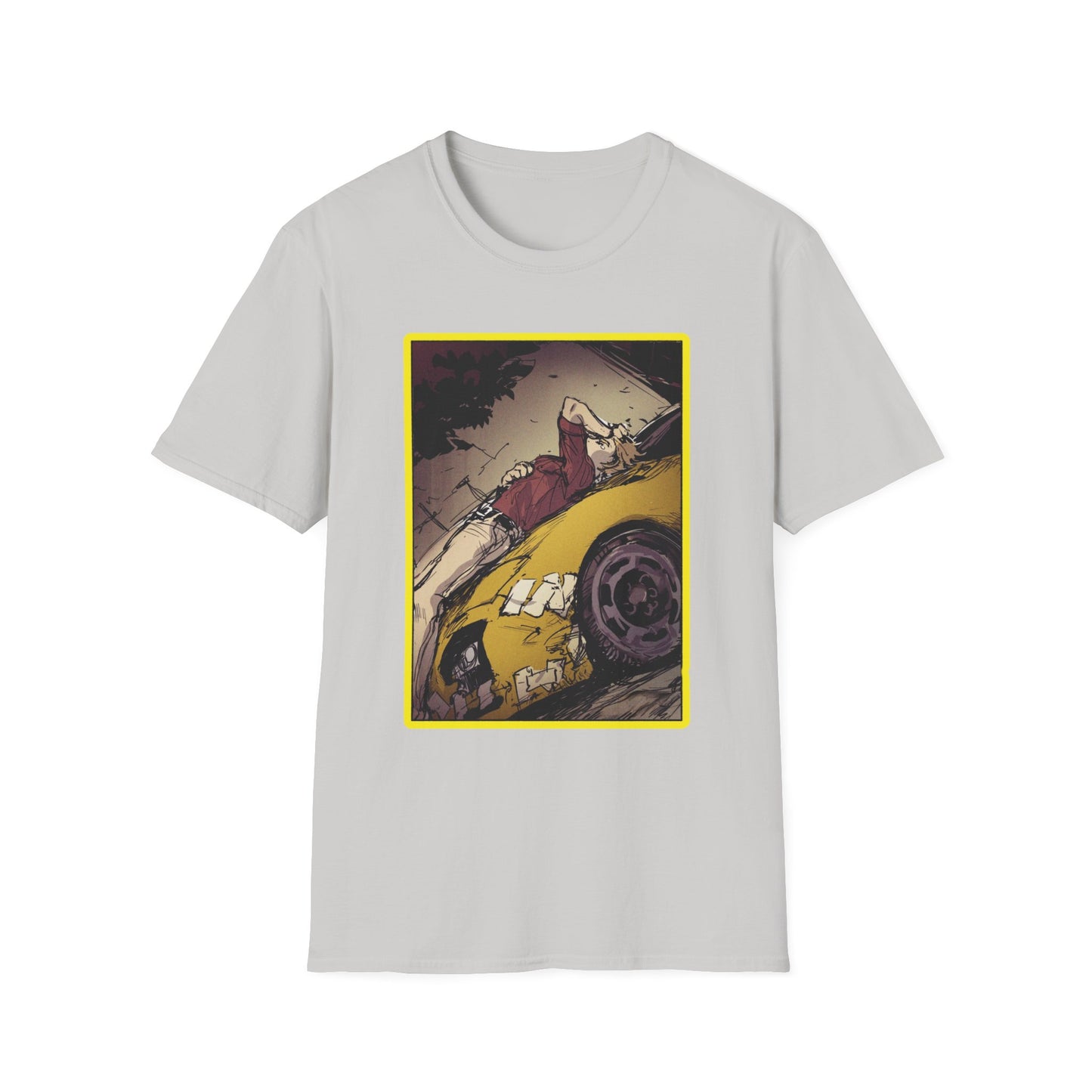 Retro Car Art initial D 11 Unisex Softstyle T-Shirt | Casual Fashion, Graphic Tee, Gift for Car Lovers, Streetwear, Vintage Aesthetic