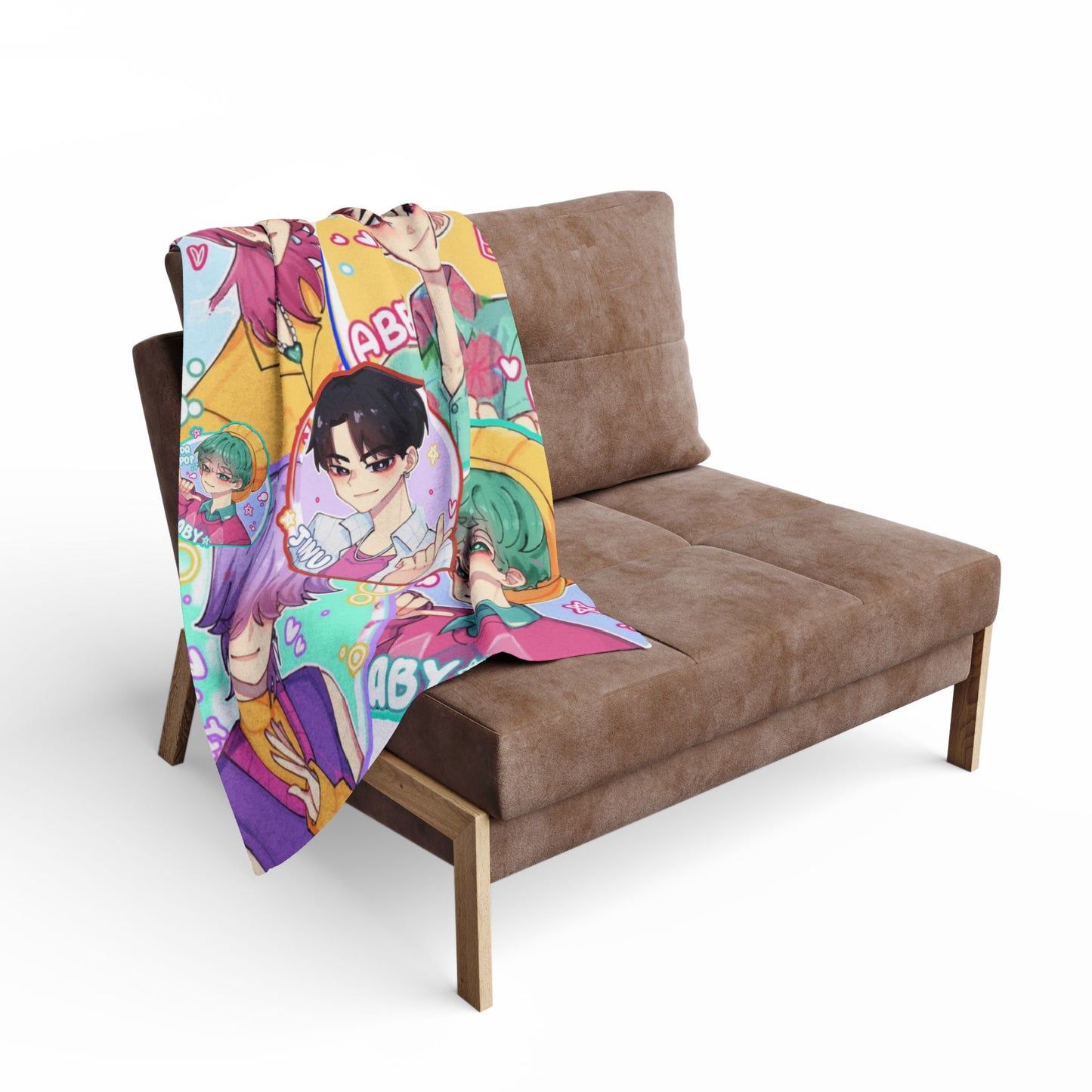 Anime-Inspired kpop boys Fleece Blanket, Cozy Throw Blanket, Personalized Gift, Home Decor, Unique Anime Blanket