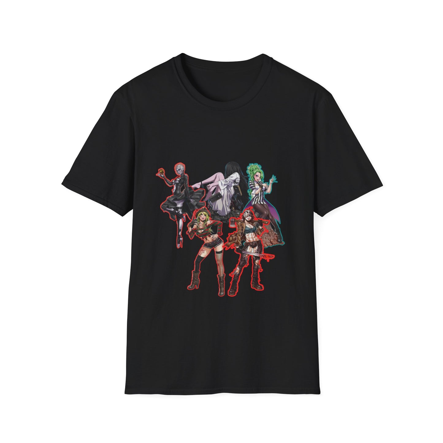 Anime-Inspired spooky season masters of horror 12 Graphic Tee: Leud by Design? Unisex Softstyle T-Shirt, Manga Merchandise, Comic Gift, Casual Wear, Anime Fan Apparel