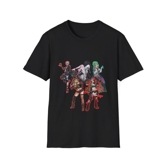 Anime-Inspired spooky season masters of horror 12 Graphic Tee: Leud by Design? Unisex Softstyle T-Shirt, Manga Merchandise, Comic Gift, Casual Wear, Anime Fan Apparel