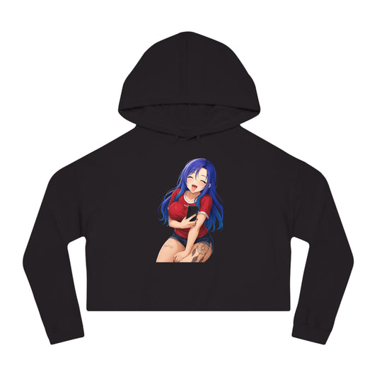 Anime-Inspired Cropped Hoodie - Cute & Sassy, Streetwear Fashion, Gift for Her, Cosplay, Casual Wear, Anime Lovers