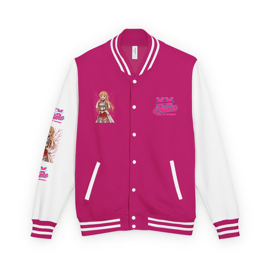 Trendy Unisex Heavyweight Letterman Jacket with Character Design - Cozy Apparel, Stylish Gifts, Casual Wear, Sports Jacket, Festival Fashion
