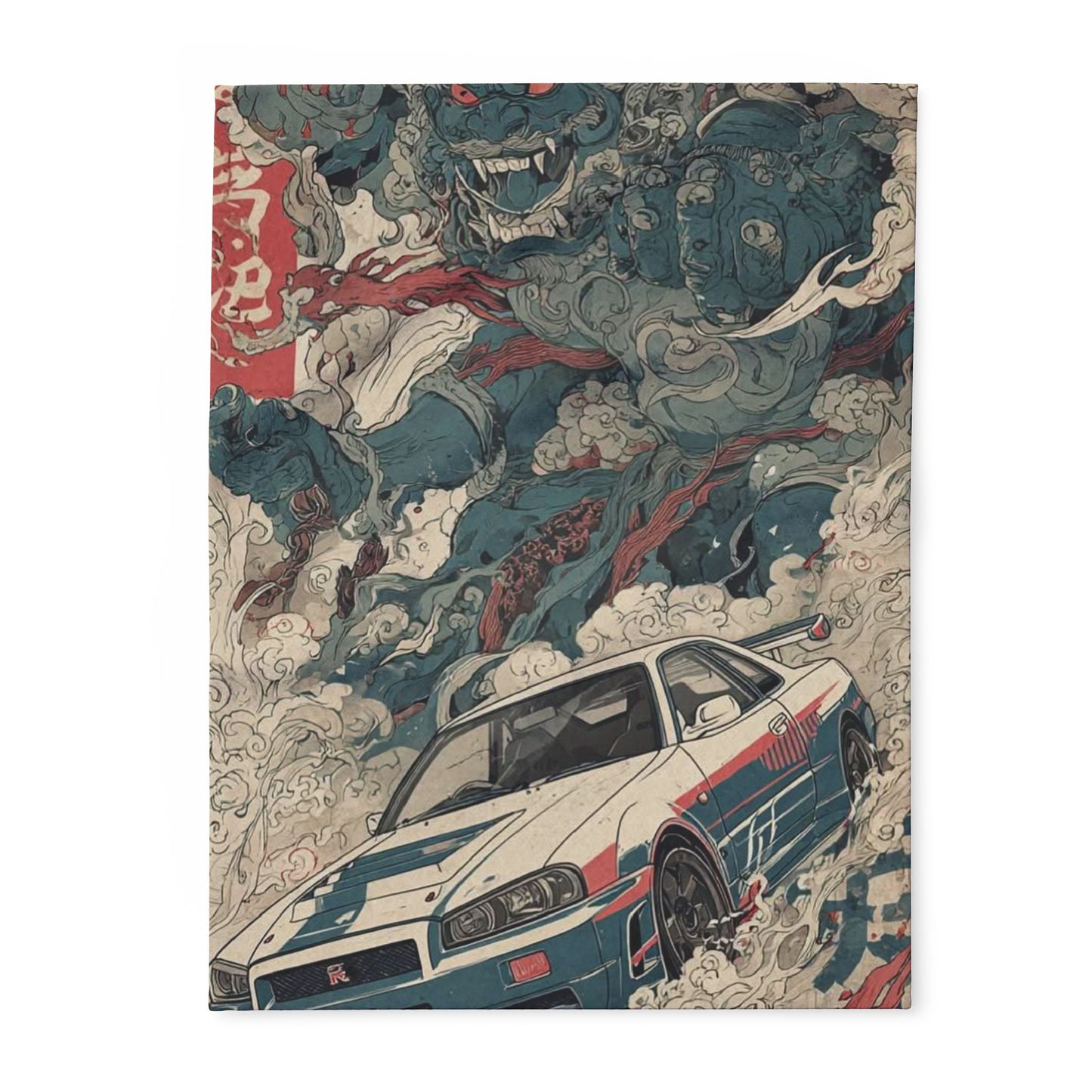 Arctic Fleece Blanket with Bold Car and Monster Design, Cozy Throw for Car Lovers, Unique Gift for Birthdays, Home Decor, Movie Nights