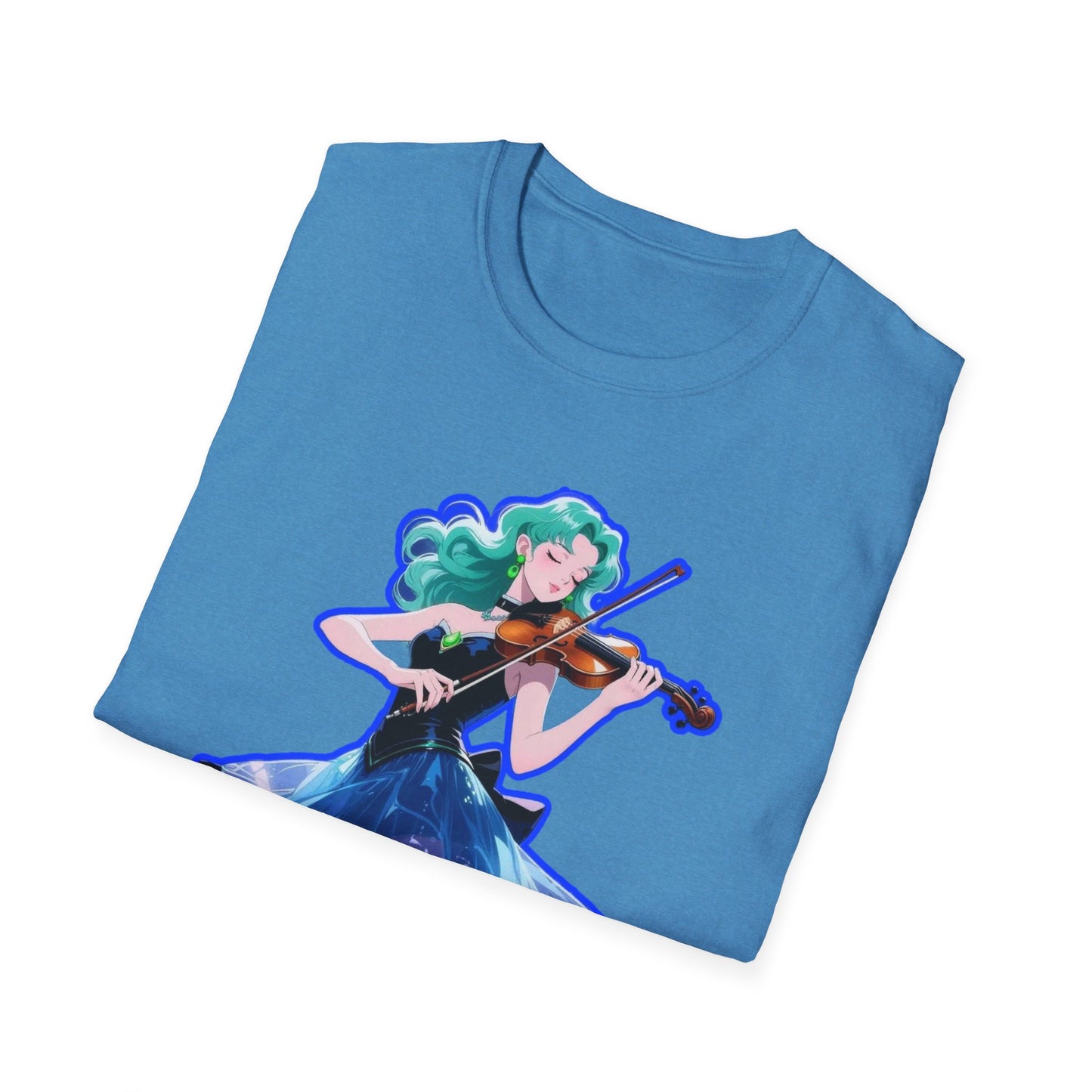 Enchanting Violinist sailor moon 7 Unisex Softstyle T-Shirt, Music Lover Gift, Casual Wear, Concert Tee, Artistic Apparel