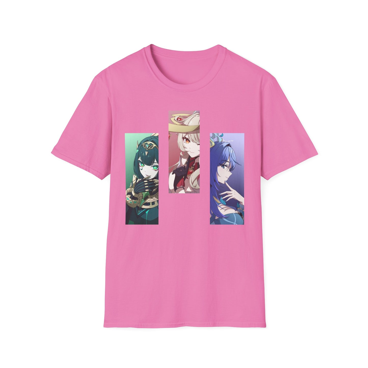 Anime Trio Unisex Softstyle T-Shirt, Casual Tee, Geek Fashion, Gift for Anime Lovers, Novelty Shirt, Unique Graphic Tee