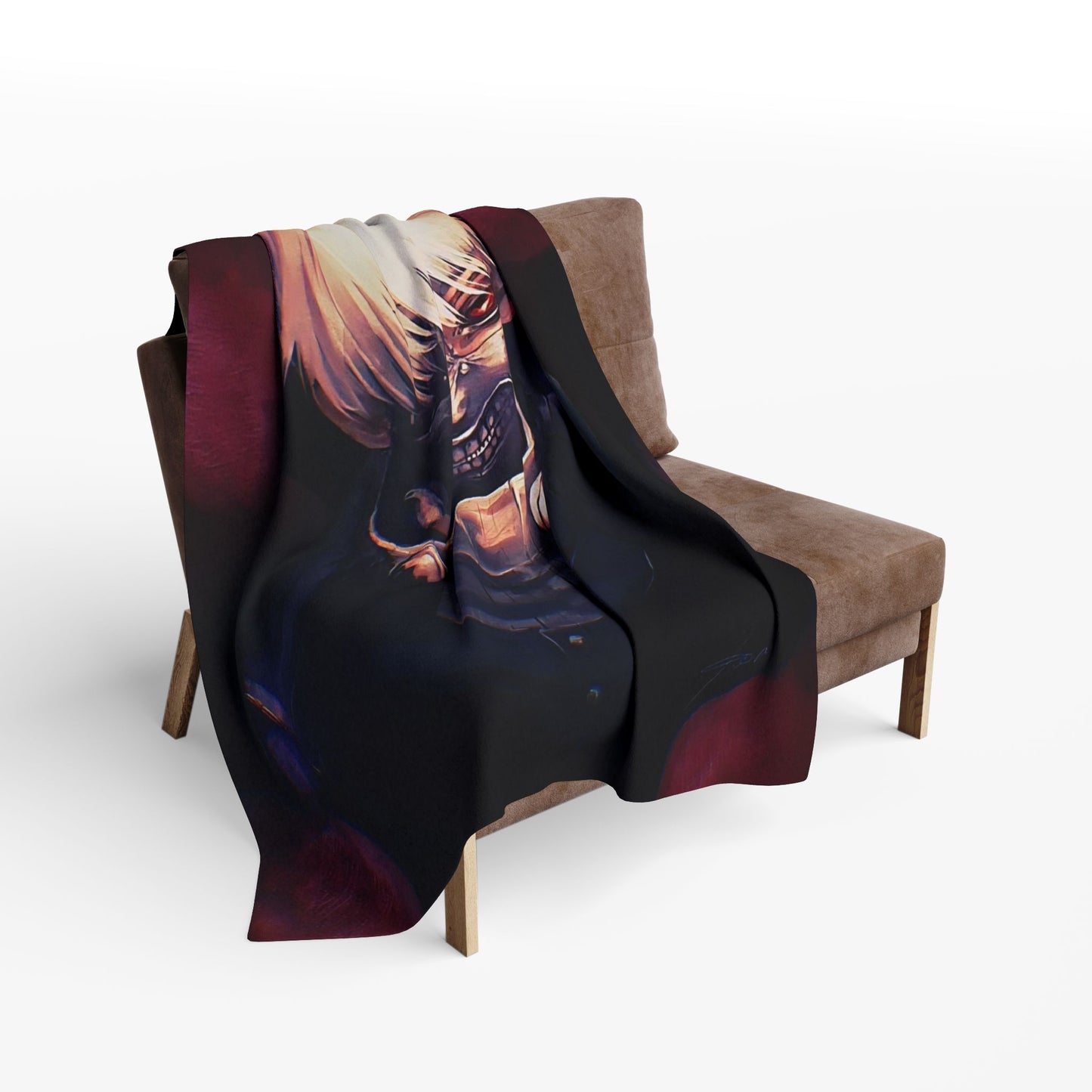 Anime-Inspired Arctic Tokyo ghoul style 2Fleece Blanket, Cozy Gift for Fans, Soft Throw for Living Room, Bedroom Decor, Perfect for Holidays