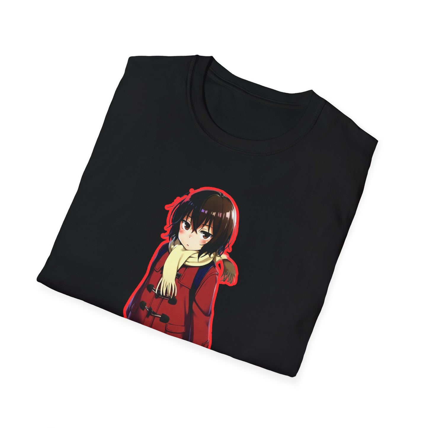 Cute Anime Graphic erased T-Shirt, Unisex Softstyle Tee for Fans, Cozy Everyday Wear, Perfect Gift for Teens, Anime Merchandise