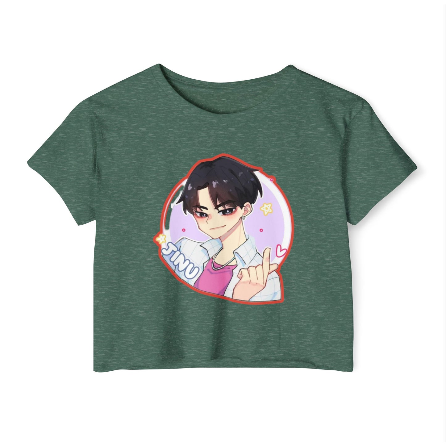 Women's Festival kpop boys 2 Crop Top with Cute Anime Design, Trendy Summer Top, Gift for Anime Lovers, Music Fest Outfit, Vibrant Graphic Tee